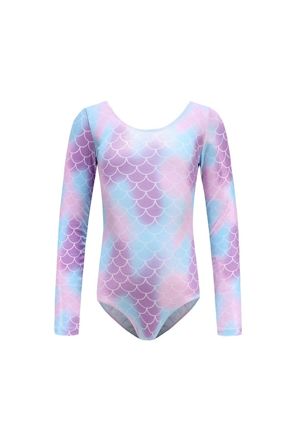 Girls Gymnastic Leotard Ballet Dance Outfit Kids Unicorn Mermaid Activewear One Piece Outfit 5-13Y