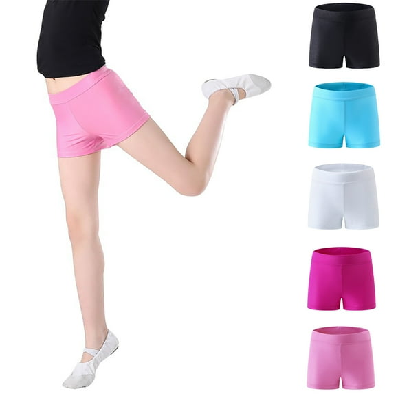 SILVERCELL Girls Gymnastic Shorts Glitter Ballet Dance Shorts Metallic Spandex Shorts for Kid Girls 2-13 Years