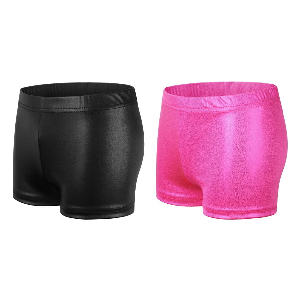 Mädchen Strass Gymnastik Shorts – Glitzer Turnshorts Mit Sternen, Kurz, Atmungsaktiv, Elastisch, Für Tanz, Yoga, Laufen & Freizeit, Gr. 6-16 (110-170 Cm)