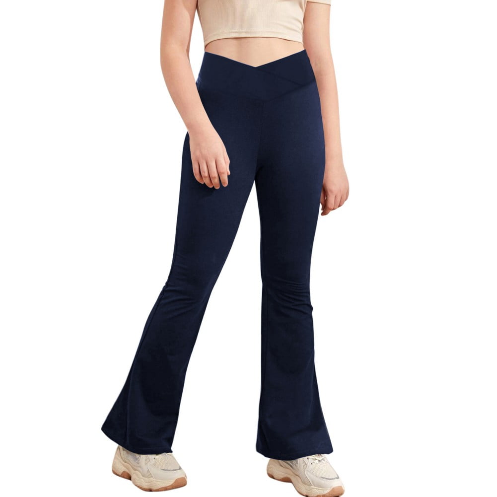 Girl's Leggings Cross High Waisted Flare Pants Yoga Bootcut Pants