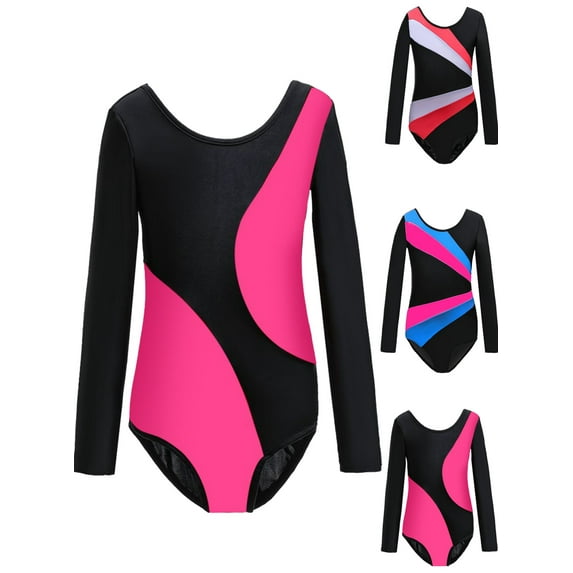 SILVERCELL Girls Leotards Gymnastics Kids Activewear Dresses Gymnastics Leotards for Girls Dance Ballet Latin Suit 3-14Y