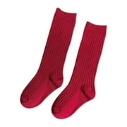 SILVERCELL Girls Socks Knee High Stockings Warm Cotton Solid Color Socks Long Boot 1 Pairs Socks