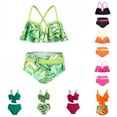 thumbnail image 1 of SILVERCELL Girls Summer 2 Piece Swimsuits Ruffled Bikini Bathing Suit, Size 5-12 Years, 1 of 3