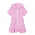 thumbnail image 1 of SILVERCELL Girls Swim Coverups Terry Swimsuit Cover-Up Hooded Zip-Up Beach Robe 2-11 Years, 1 of 7