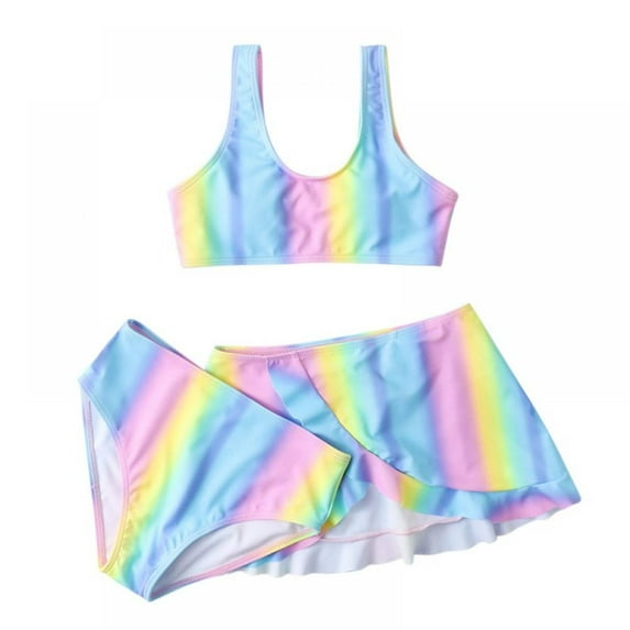 SILVERCELL Kids Girl 3 Pack Bikini Set Swimwear Bathing Suit Beach Swimsuit 7-13 Years