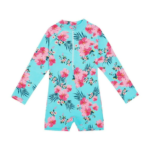 SILVERCELL Kids Girls One Piece Swimsuits Mermaid Swimwear Rash Guard Bathing Suit 4-12Y