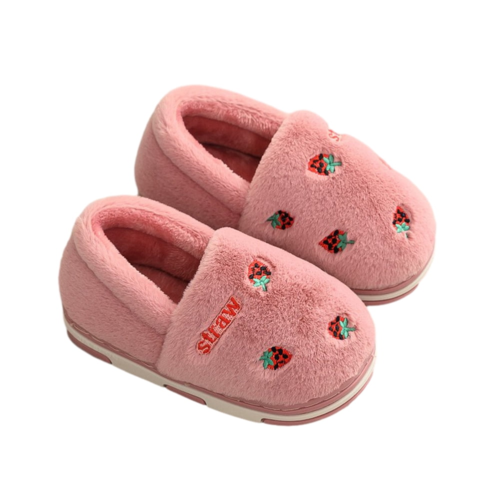 SILVERCELL Kids Plush Warm Slippers Toddlers Girls Boys Winter Fur
