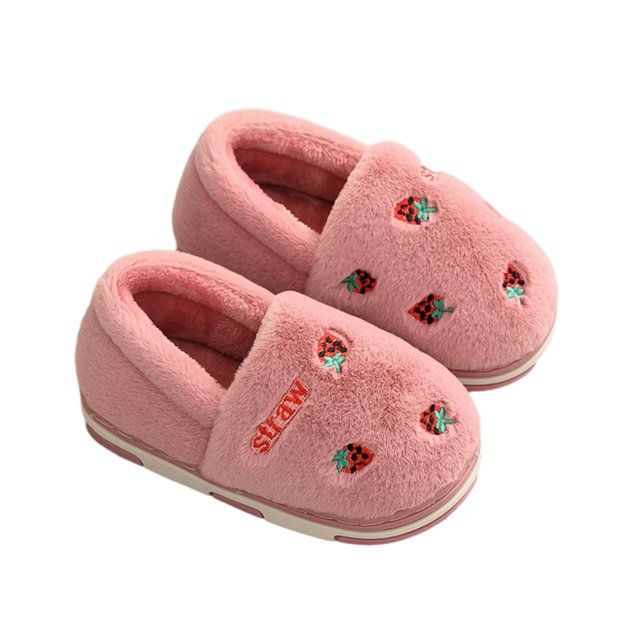 SILVERCELL Kids Plush Warm Slippers Toddlers Girls Boys Winter Fur