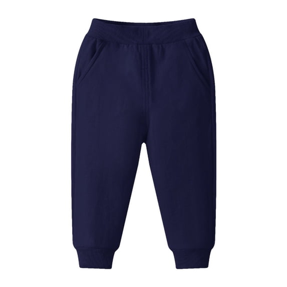 SILVERCELL Kids Solid Cotton Elastic Waist Joggers Long Pants Toddler Boy Girl Casual Bottoms Active Sweatpants 6M-11T