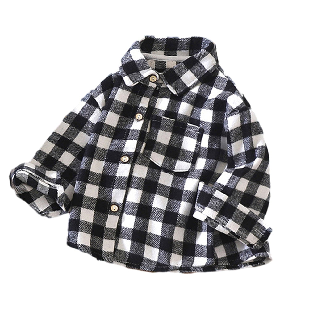 SANGTREE Boys & Men's Flannel Shirt Jacket - Long Sleeve Button Down Plaid, Khaki (Size 5-6 Years)