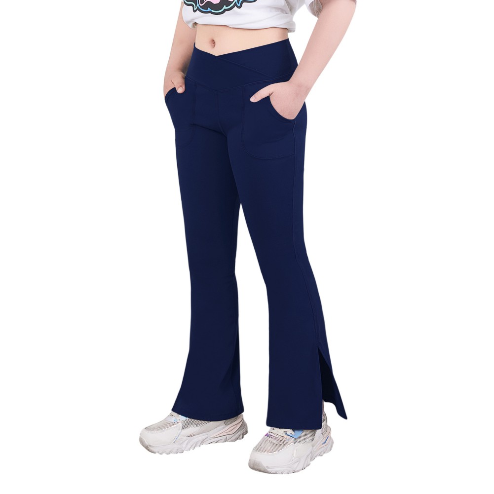 SILVERCELL Little Girl Solid Color Yoga Pants Kids Hight Waisted