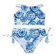 thumbnail image 1 of SILVERCELL Little Girls Summer Beach Halter Bikini Set, Big Girls Floral Strap Swimsuits Bathing Suit, 2 Pieces, Size 7-14 Years, 1 of 8