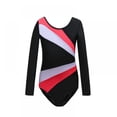 thumbnail image 1 of SILVERCELL Long Sleeve Leotards for Girls Gymnastics Kids Toddler Tumbling Outfits Stripe Pattern 3-14 Years, 1 of 7