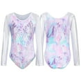 thumbnail image 1 of SILVERCELL Long Sleeve Shiny Gymnastics Leotards Sport Training Dancewear Ballet Leotards For Girls,5-12Y, 1 of 9
