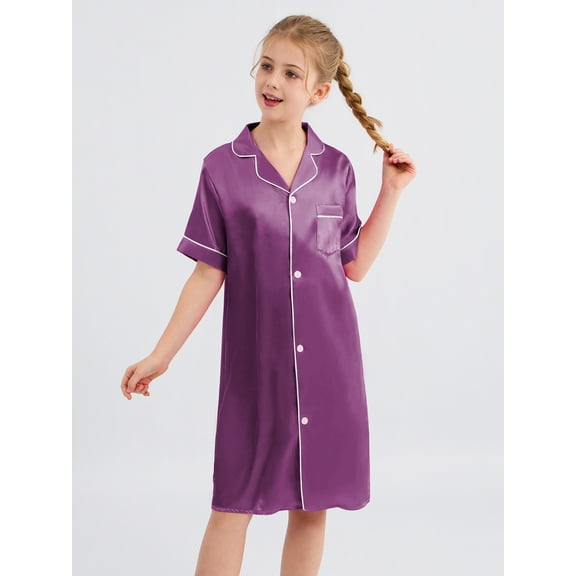 SILVERCELL Mother and Daughter Matching Pajamas Toddler Baby Girls Summer Short Sleeve Night Dress Sleepwear 7-14T