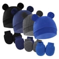thumbnail image 1 of SILVERCELL Newborn Baby Bear Ears Hats and Mittens Sets Preemie Cotton Caps Infant Hospital Beanie for Boys Girls 0-6M, 1 of 6