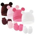 thumbnail image 1 of SILVERCELL Newborn Baby Bear Ears Hats and Mittens Sets Preemie Cotton Caps Infant Hospital Beanie for Boys Girls 0-6M, 1 of 6