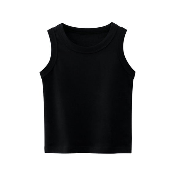 SILVERCELL Summer Toddler Kids Boys and Girls Solid Color Tank Top Crew Neck and Soft Performance Gym Sleeveless Top for 1-9 Years Old