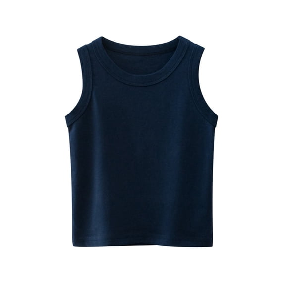 SILVERCELL Summer Toddler Kids Boys and Girls Solid Color Tank Top Crew Neck and Soft Performance Gym Sleeveless Top for 1-9 Years Old