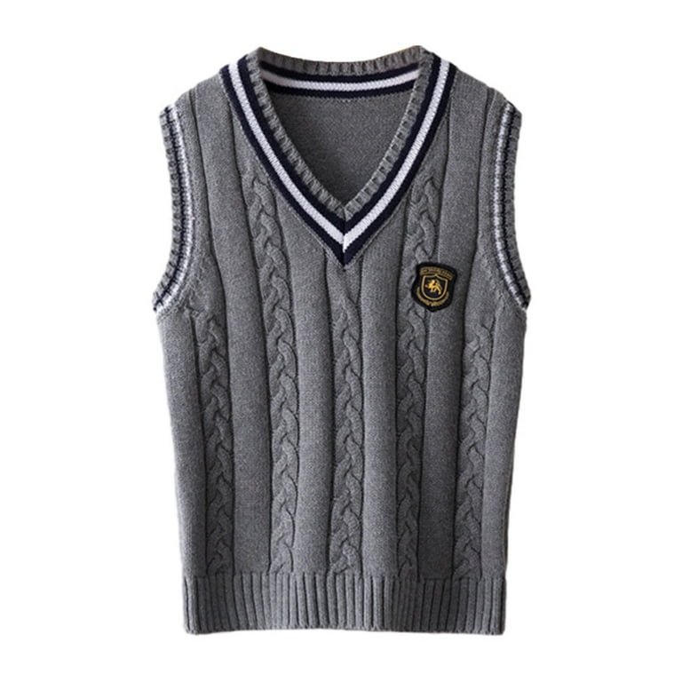 SILVERCELL Sweater Vest 100% Cotton School Uniform Vest for Little