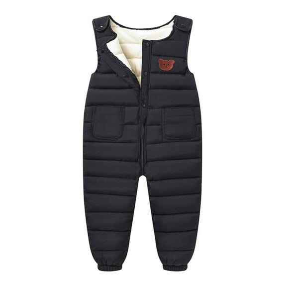 SILVERCELL Toddler Baby Boys Girls Snow Bib Overalls Winter Warm Thicken Down Pants Kids Windproof Water-Resistant Ski Pants