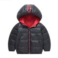 thumbnail image 1 of SILVERCELL Toddler Boy Girl Hooded Light Down Jacket Winter Long Sleeve Solid Color Zipper Coat, 1 of 3