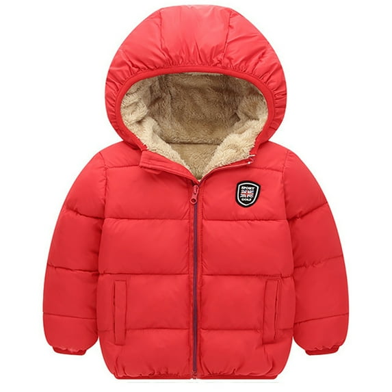 SILVERCELL Toddler Boys Girls Winter Thick Jacket Warm Fleece Lining Hooded Coat Kids Windproof Zipper Outerwear 2-7T