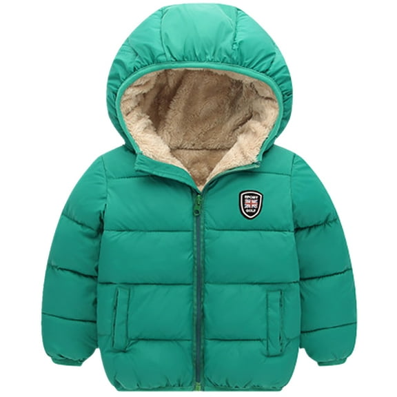 SILVERCELL Toddler Boys Girls Winter Thick Jacket Warm Fleece Lining Hooded Coat Kids Windproof Zipper Outerwear 2-7T