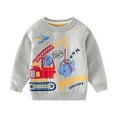 thumbnail image 1 of SILVERCELL Toddler Boys Sweaters Dinosaur Excavator Long-Sleeve Pullover Crewneck Sweater Kids Fall Winter Clothes Cartoon Tops, 1 of 6
