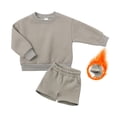 thumbnail image 1 of SILVERCELL Toddler Children's Pure Cotton Long Sleeved Top and Shorts Set Teen Solid Color Casual Two Piece Set for Boys or Girls 1-14 Years Old, 1 of 3