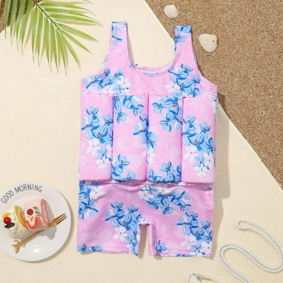 SILVERCELL Toddler Floatation Swimsuit with Adjustable Buoyancy Float Suit One-Piece Training Aid Swimwear for Girls 2-9 Years