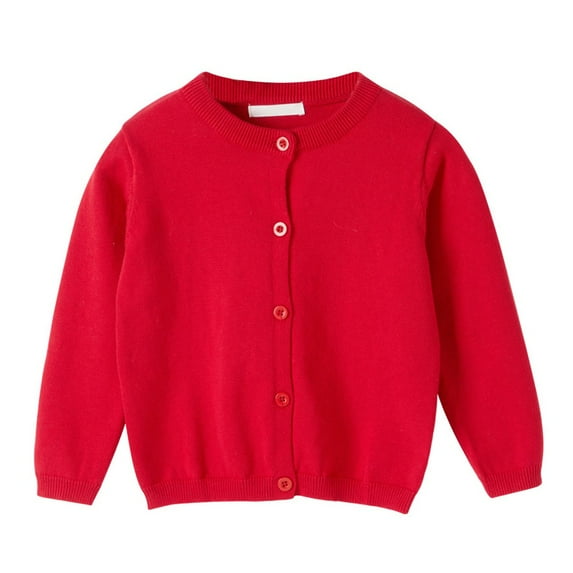 SILVERCELL Toddler Girls Boys Knit Cardigan Sweaters School Uniforms Button Solid Carfigan Kids Basic Sweater 12M-7T