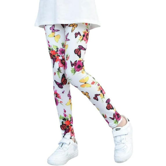SILVERCELL Toddler Girls Casual Floral Leggings, 1-8T Little Girl Stretch Tights Skinny Pants Autumn Clothes Leggings