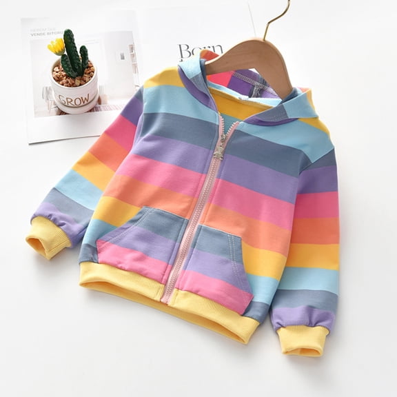 SILVERCELL Toddler Girls Zip Up Sweatshirts Fall Tie Dye Rainbow Hoodie with Pockets Kids Pullover Sweatshirt Tops