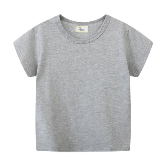 SILVERCELL Toddler Kids Boys and Girls Summer Solid Color T-shirts Round Neck and 100% Cotton Short Sleeved Top for 1-7 Years Old