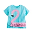 thumbnail image 1 of SILVERCELL Toddler Little Girls Summer Shirts Cartoon Digital Short Sleeve Tee Cotton Top Size 2-7 Years, 1 of 8