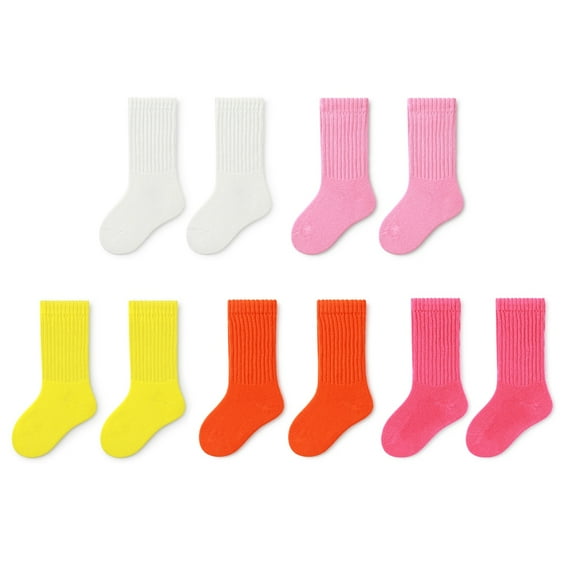 SILVERCELL Toddler Winter Thermal Cotton Boot Socks Kids Low Cut Ankle Socks 5 Pairs