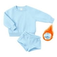 thumbnail image 1 of SILVERCELL Two Piece Set of Solid Color Casual Long Sleeved Pullovered Top and Shorts for Boys and Girls 1-14 Years Toddler Kids and Teen, 1 of 3