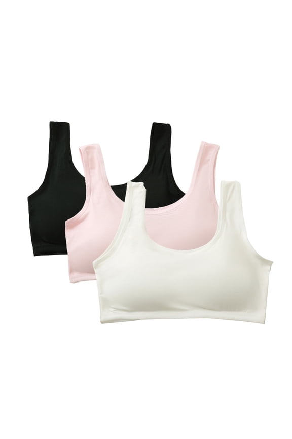 Undercover for Teenage Girls During Puberty,Summer Solid Color Pure Cotton Thin Bra for 12-16 Yeras Teenagers