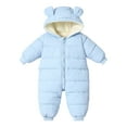 thumbnail image 1 of SILVERCELL Unisex Baby Snowsuit Infant Cute Bear Hooded Winter Warm Flannel Lining Romper 0-18 Months, 1 of 3