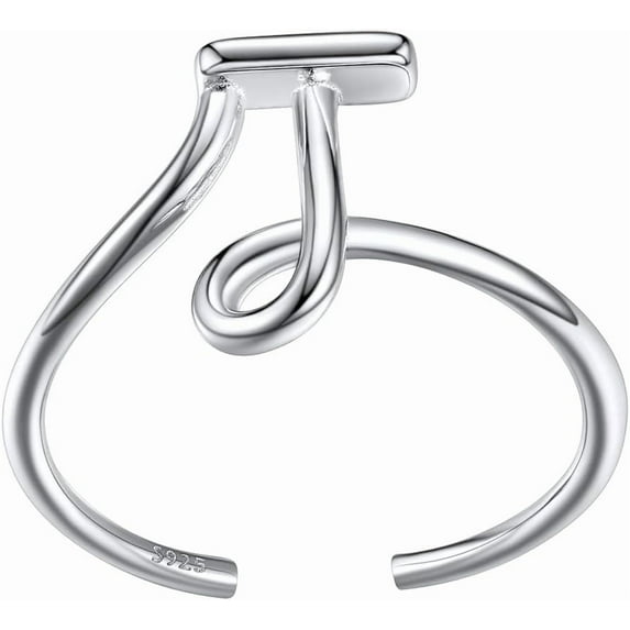 SILVERCUTE S925 Initial Rings, Adjustable Size 6-12 Statement Alphabet Letter A-Z Jewelry Personalized Twisted Initials Rings Sterling Silver Stacking Ring for Women