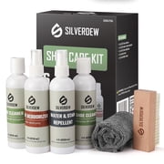 Silverdew 6-Piece Shoe Cleaning Kit, Sneaker and Leather Shoe Cleaner, Deodorizer & Waterproof Protector, Includes Brush and Microfiber Towel