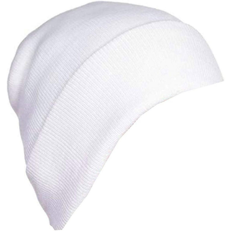 SILVERFEVER Beanie Men Women Unisex Cuffed Skull Knit Winter Hat Cap White