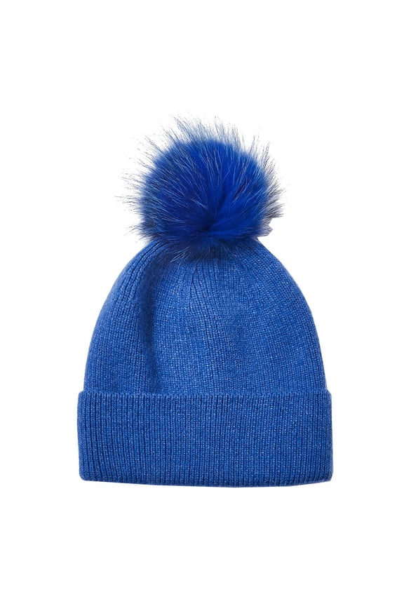 Women's Ribbet Pom Pom Beanie Ski Winter Hat