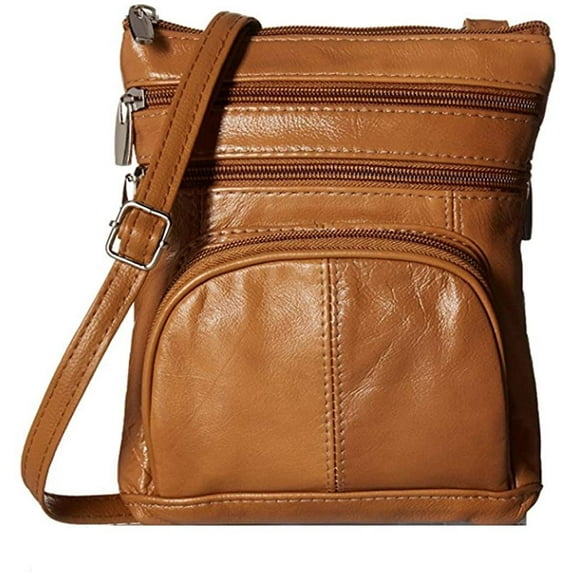 SILVERFEVER Genuine Leather Organizer Handbag Cross Body - Shoulder Travel Bag