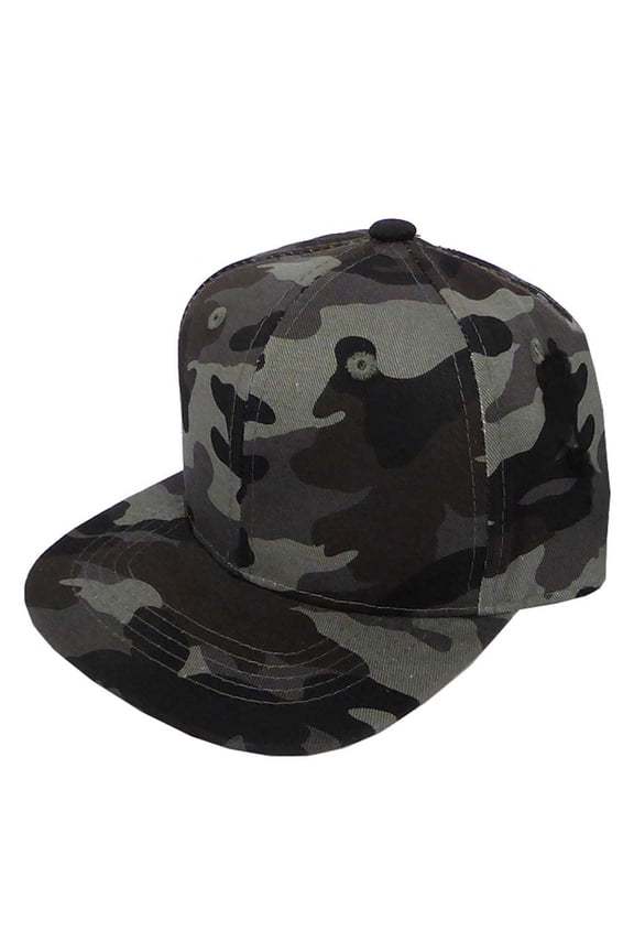 SILVERFEVER Infant Toddler Kids Junior Colorfull Structured Snapback Cap Flat Bill Trucker Hip Hop Hat (Infant-Toddler 48", Camouflage -Grey)