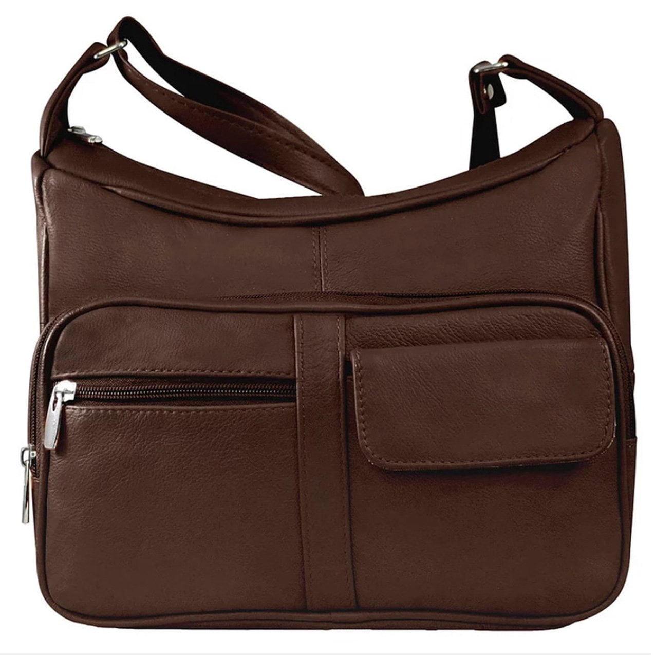 SILVERFEVER Medium Leather Hobo Handbag for Women  Shoulder Purse with Built-in Wallet Organizer, Genuine Leather Everyday Bag
