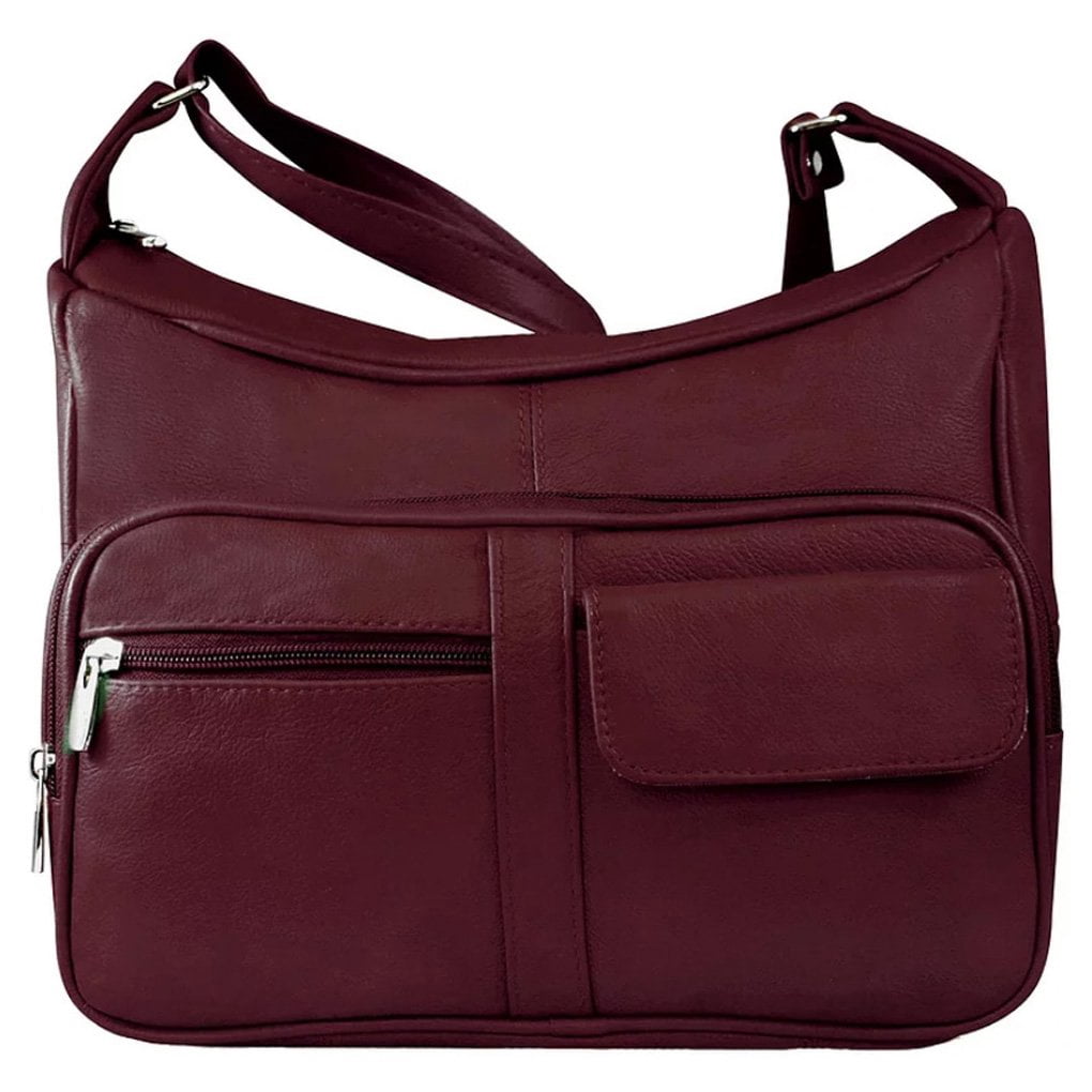 SILVERFEVER Medium Leather Hobo Handbag for Women  Shoulder Purse with Built-in Wallet Organizer, Genuine Leather Everyday Bag