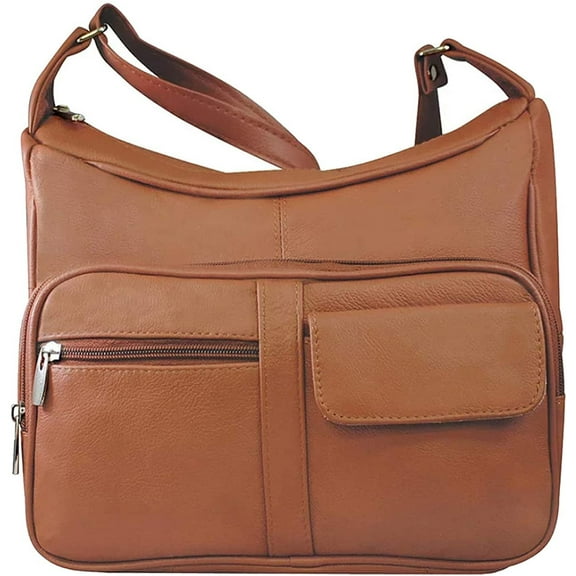 SILVERFEVER Medium Leather Handbag  Ladies Shoulder Bag  Organizer w Built in Wallet