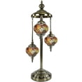 thumbnail image 1 of SILVERFEVER Moroccan Lamps Mosaic Turkish Lamp Colorful Handmade Glass Lanterns 30" Tall- E 12 Light Bulbs Enclosed Blue Star of David, 1 of 7